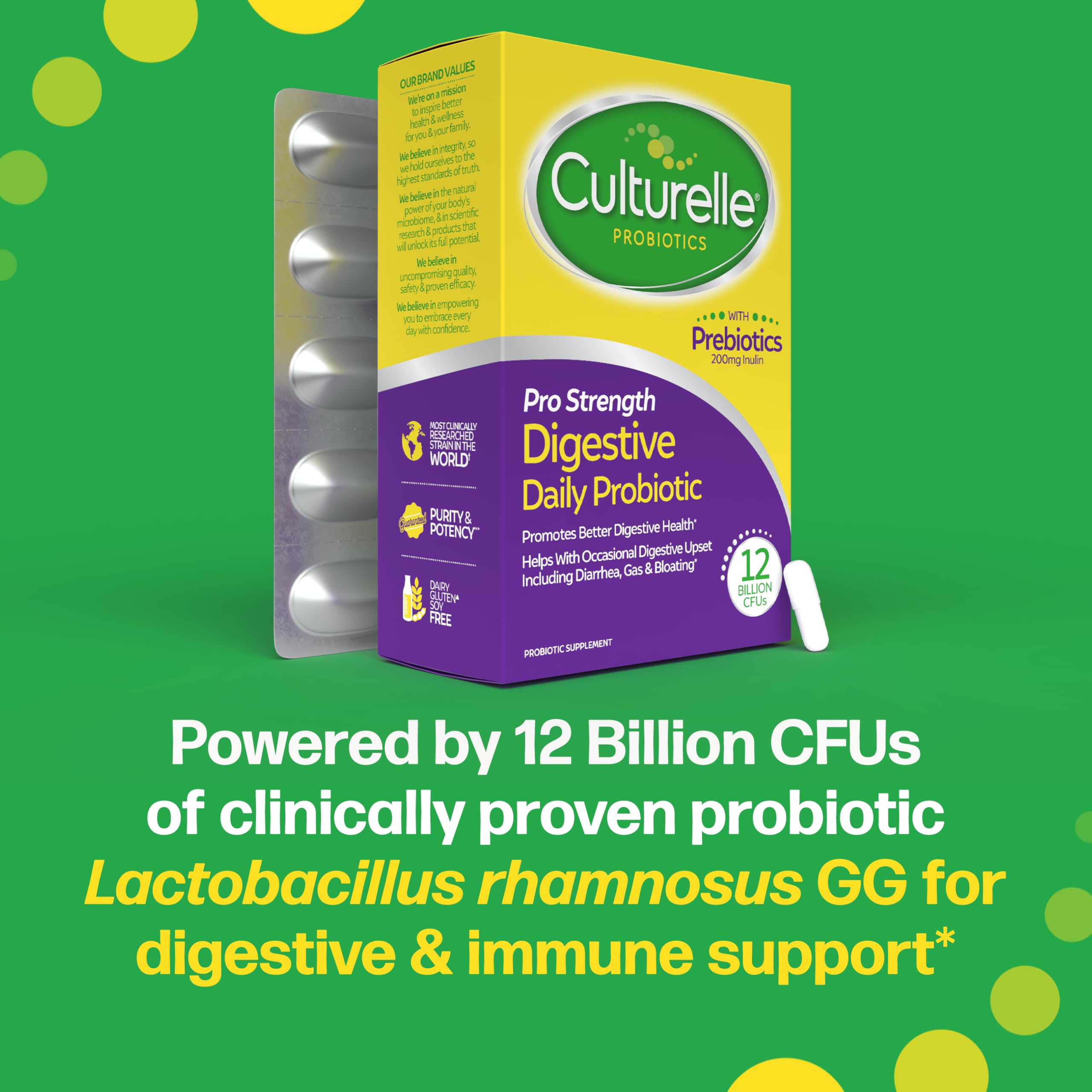 Culturelle Pro Strength usage infographic showing daily routine