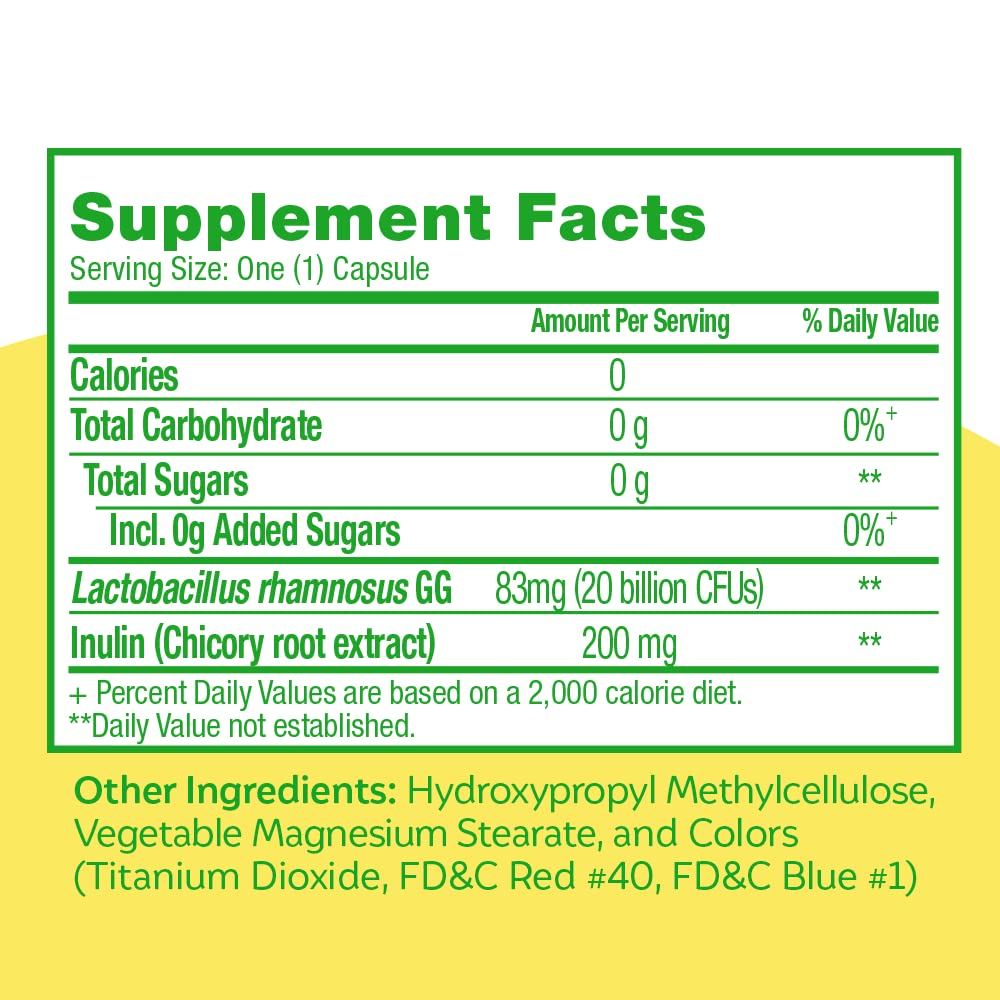 Culturelle Ultimate Strength capsule close-up showing 20 billion CFUs for digestive balance.
