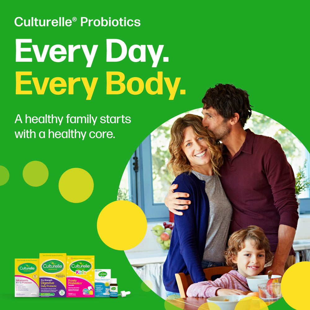 Non-refrigeration icon on Culturelle packaging indicating convenient storage.