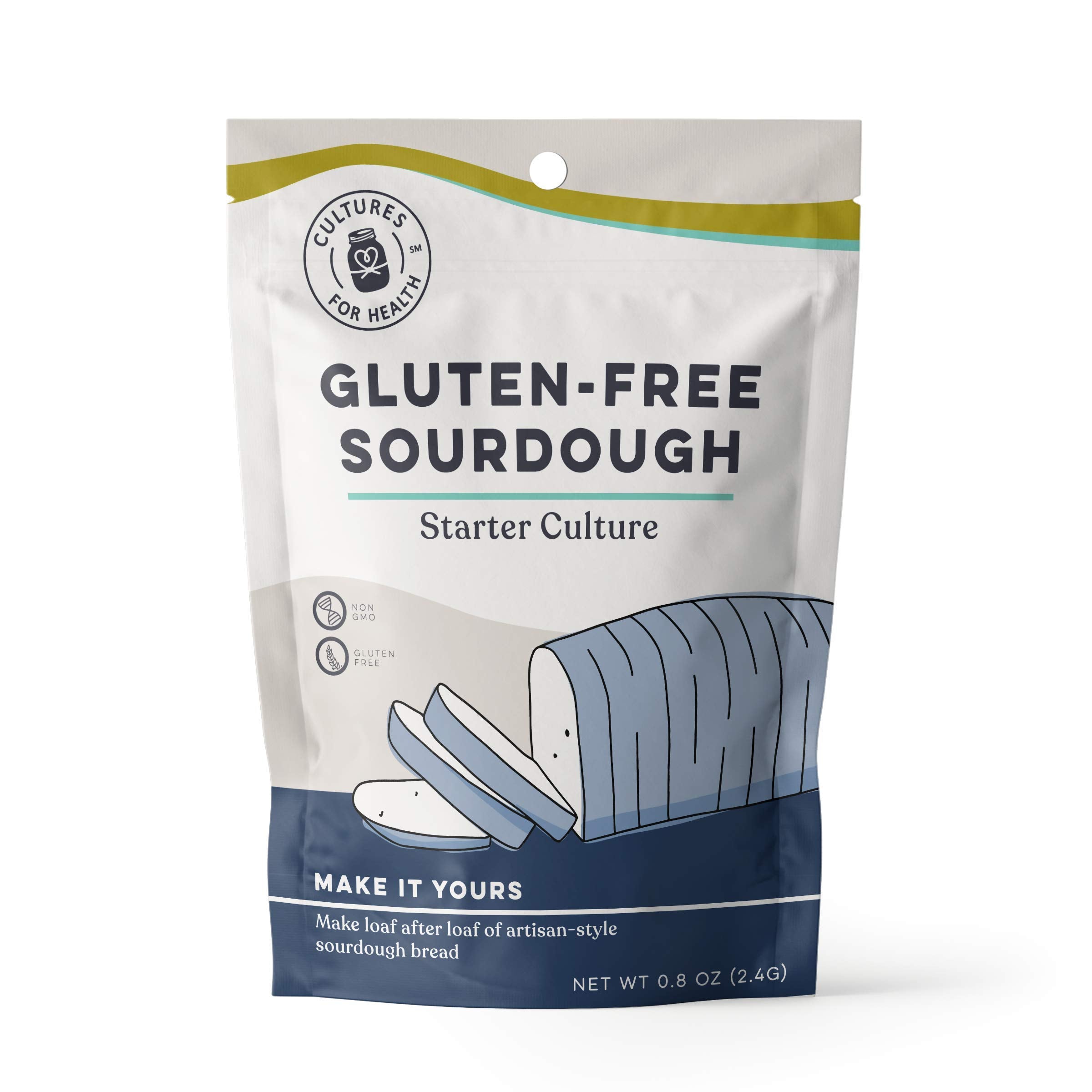 Cultures For Health gluten-free sourdough starter packaging, ideal for beginner-friendly prep