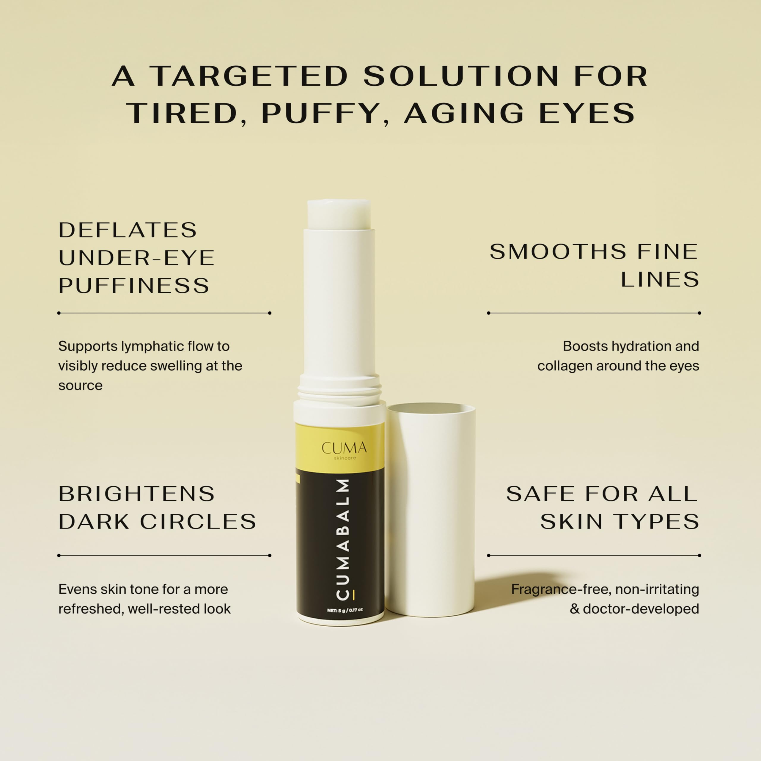 CumaBalm turmeric highlight image showing brightening potential for dark circles.