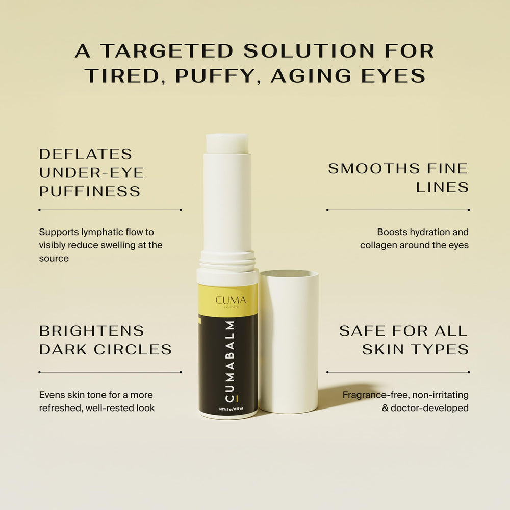 CumaBalm turmeric highlight image showing brightening potential for dark circles.