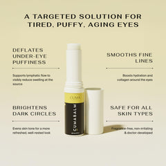 CumaBalm turmeric highlight image showing brightening potential for dark circles.