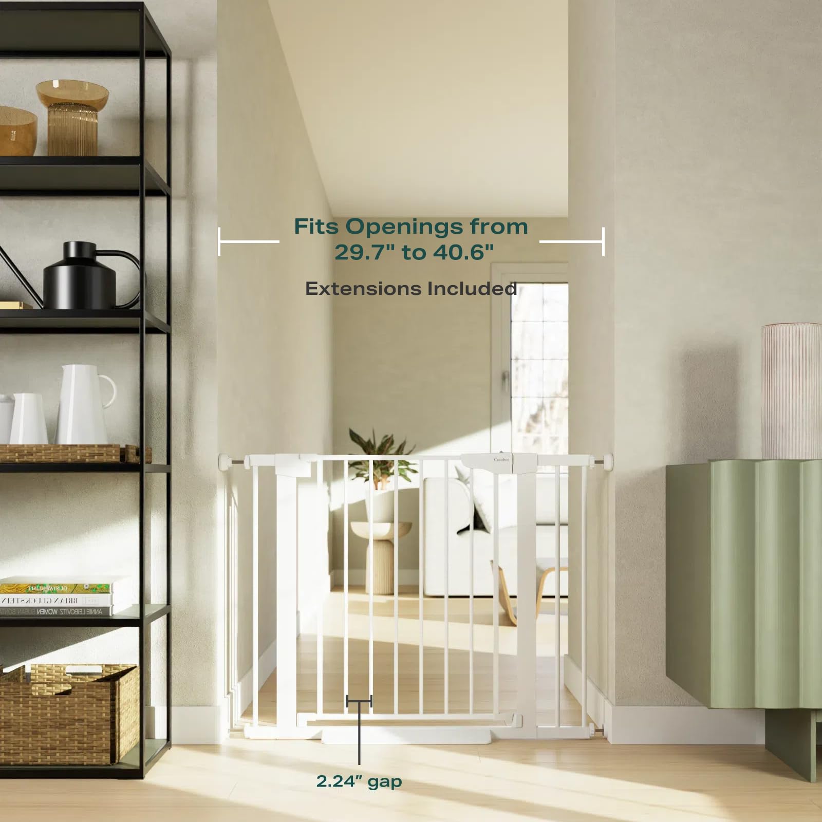 Cumbor auto-close gate enables smooth one-handed passage.