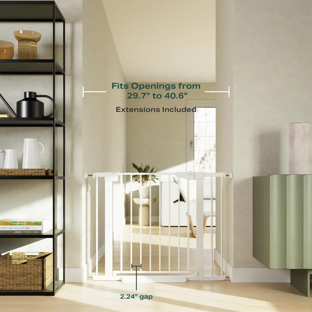 Cumbor auto-close gate enables smooth one-handed passage.