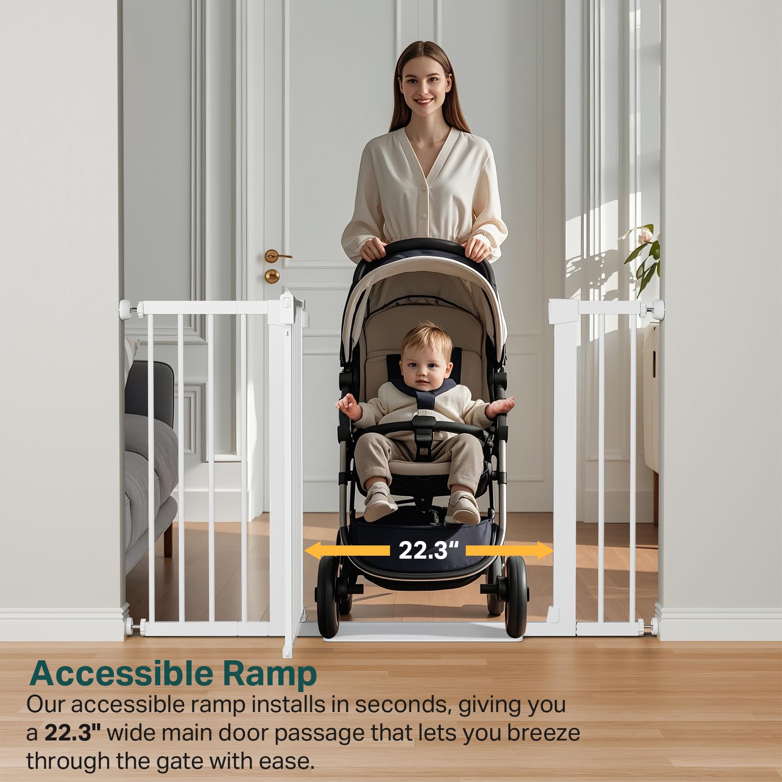 Cumbor baby gate dog-proof doorway keeps pets in safe spaces