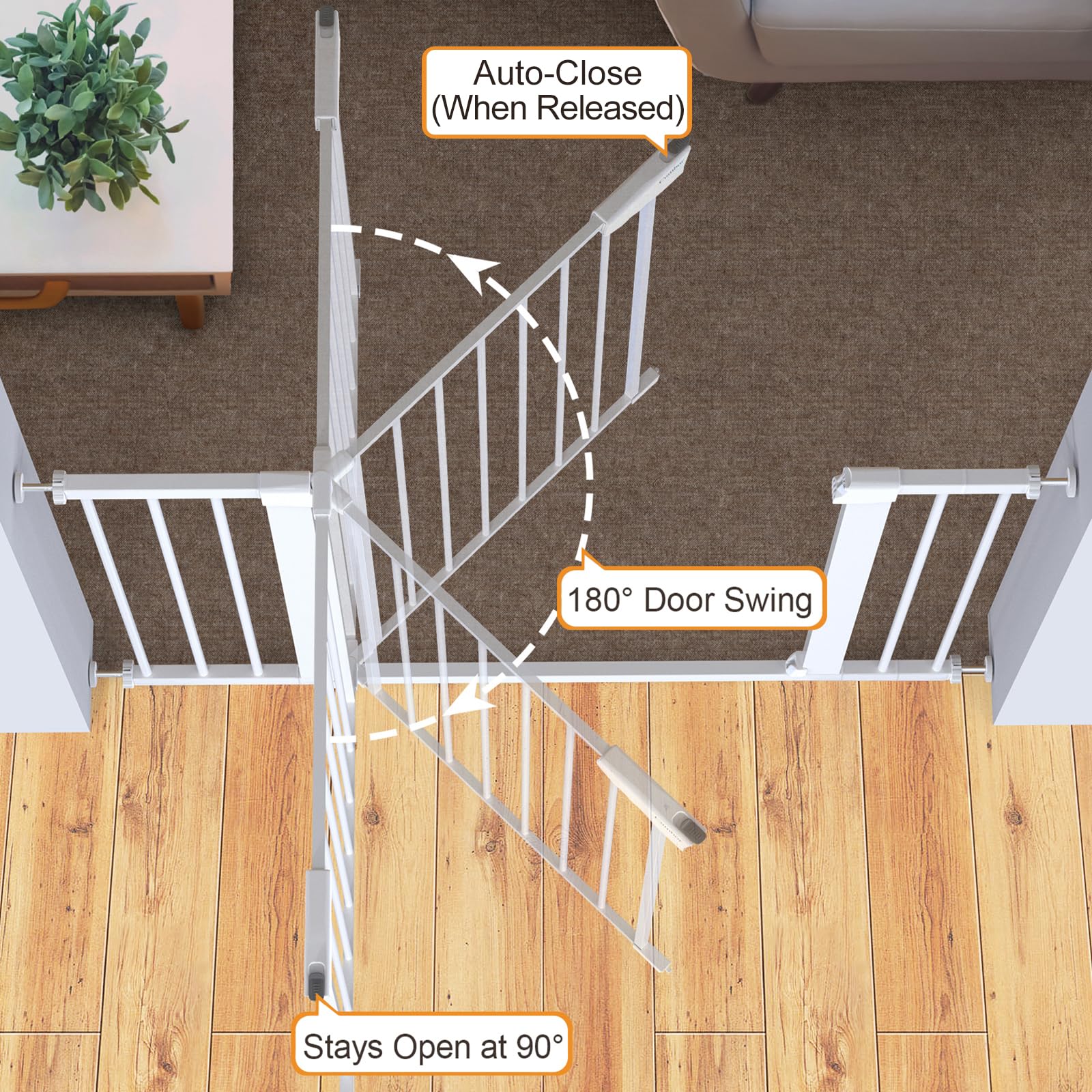 Cumbor pressure-mount installation shown as tool-free setup in minutes