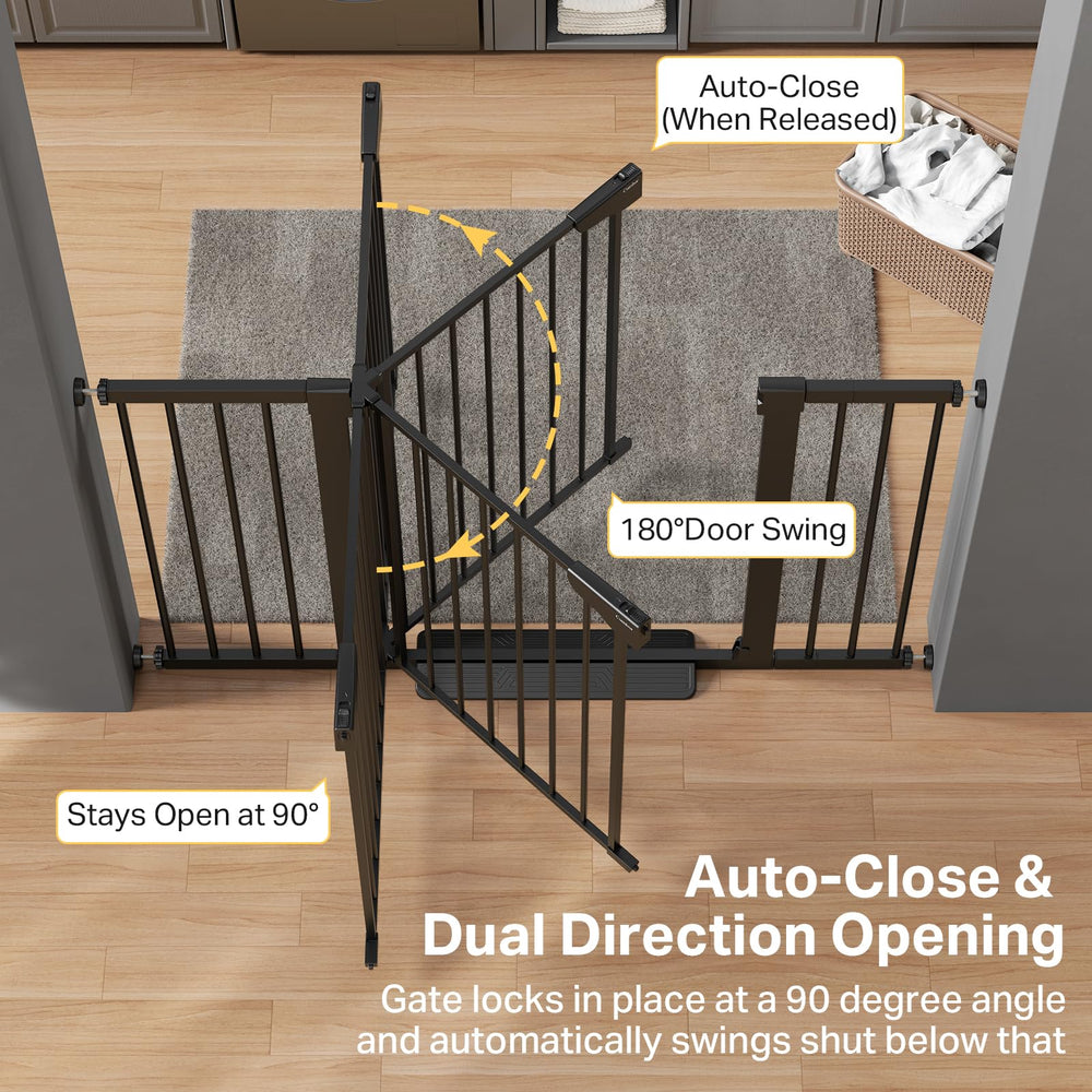 Cumbor gate pressure-mount protects walls while keeping a sturdy barrier.