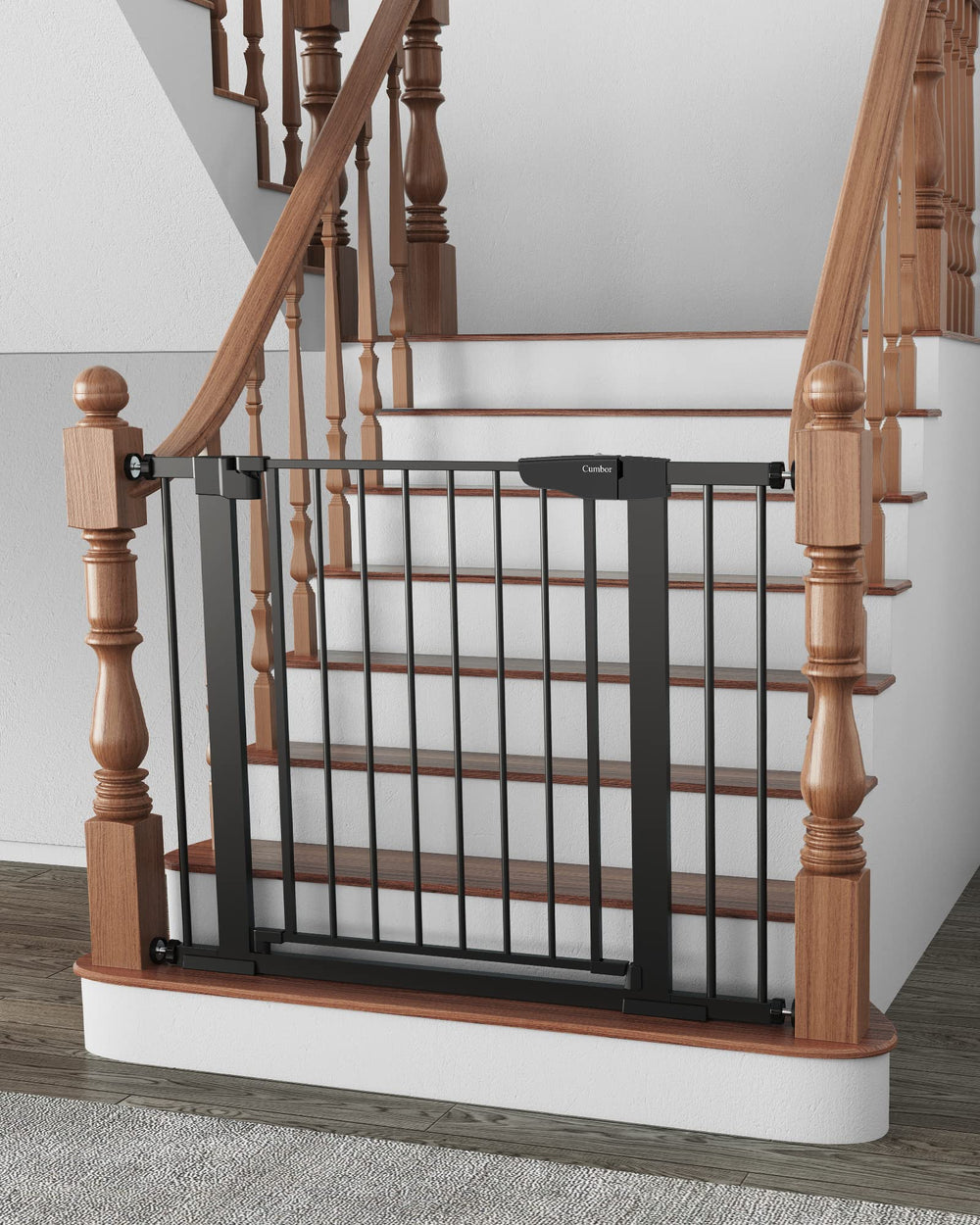 Cumbor baby gate walk-through doorway for easy stroller or load-in access