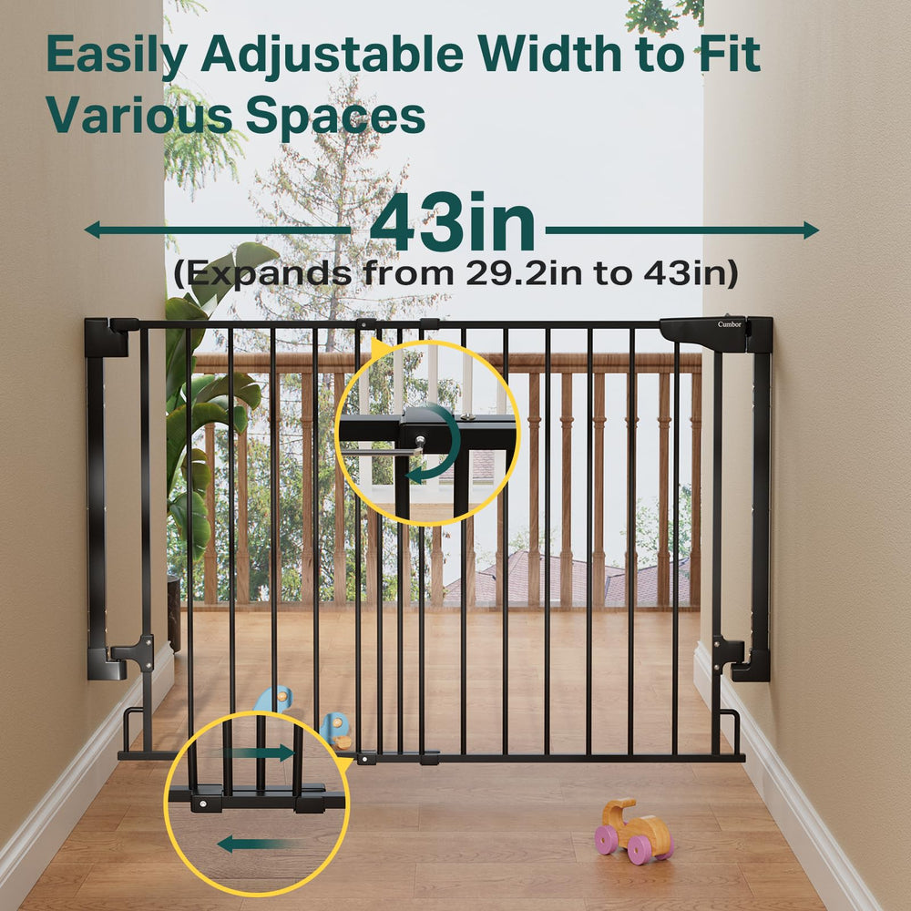 Cumbor hardware-mounted installation adds lasting stability for stair safety.