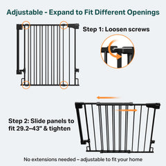 Cumbor no bottom bar gate allows easy, seamless walk-through for pets and kids.