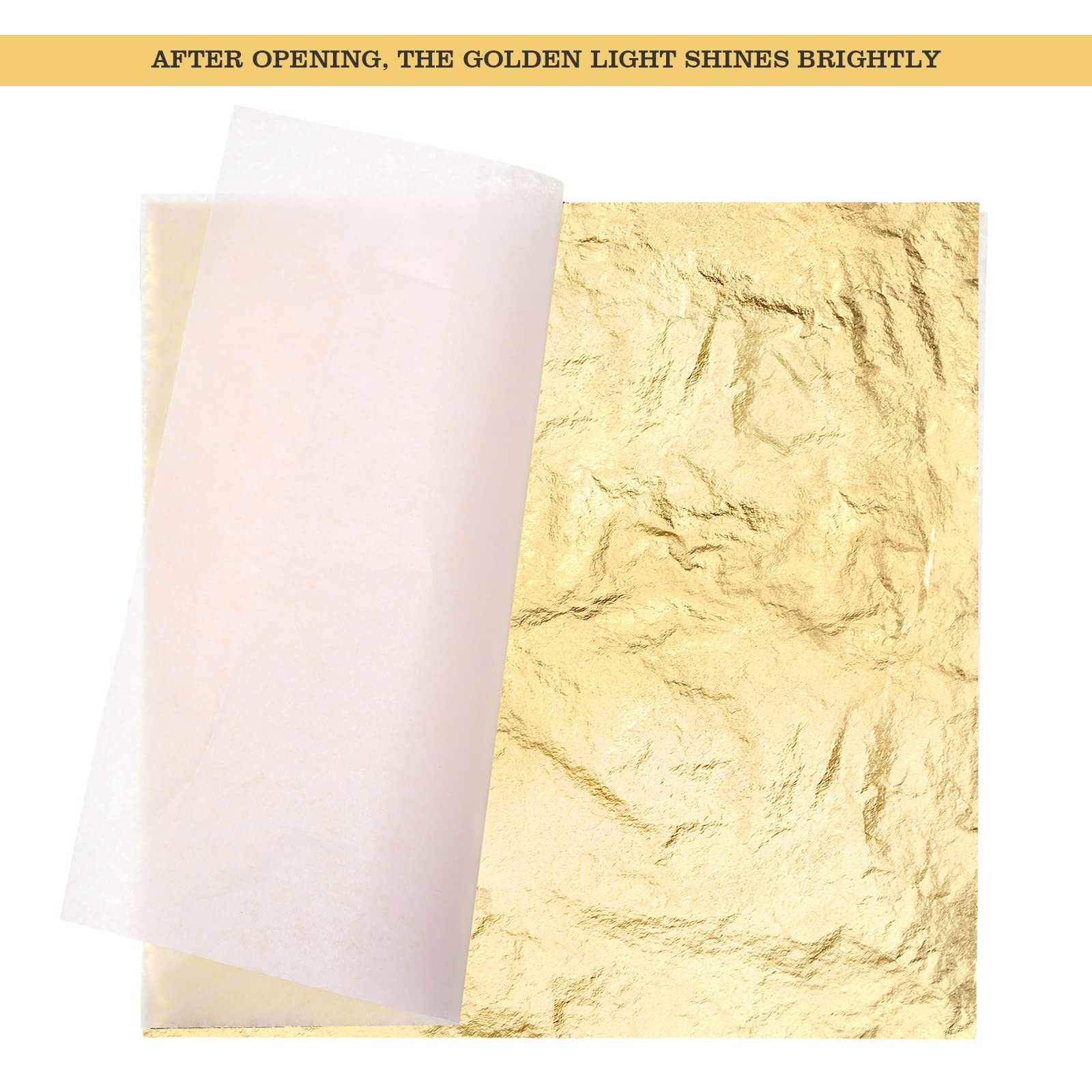 Cunhill gold leaf sheets loose between tissue for easy lifting