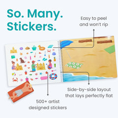 Cupkin Beach Day sticker book 12 scenes – varied landscapes for creative storytelling