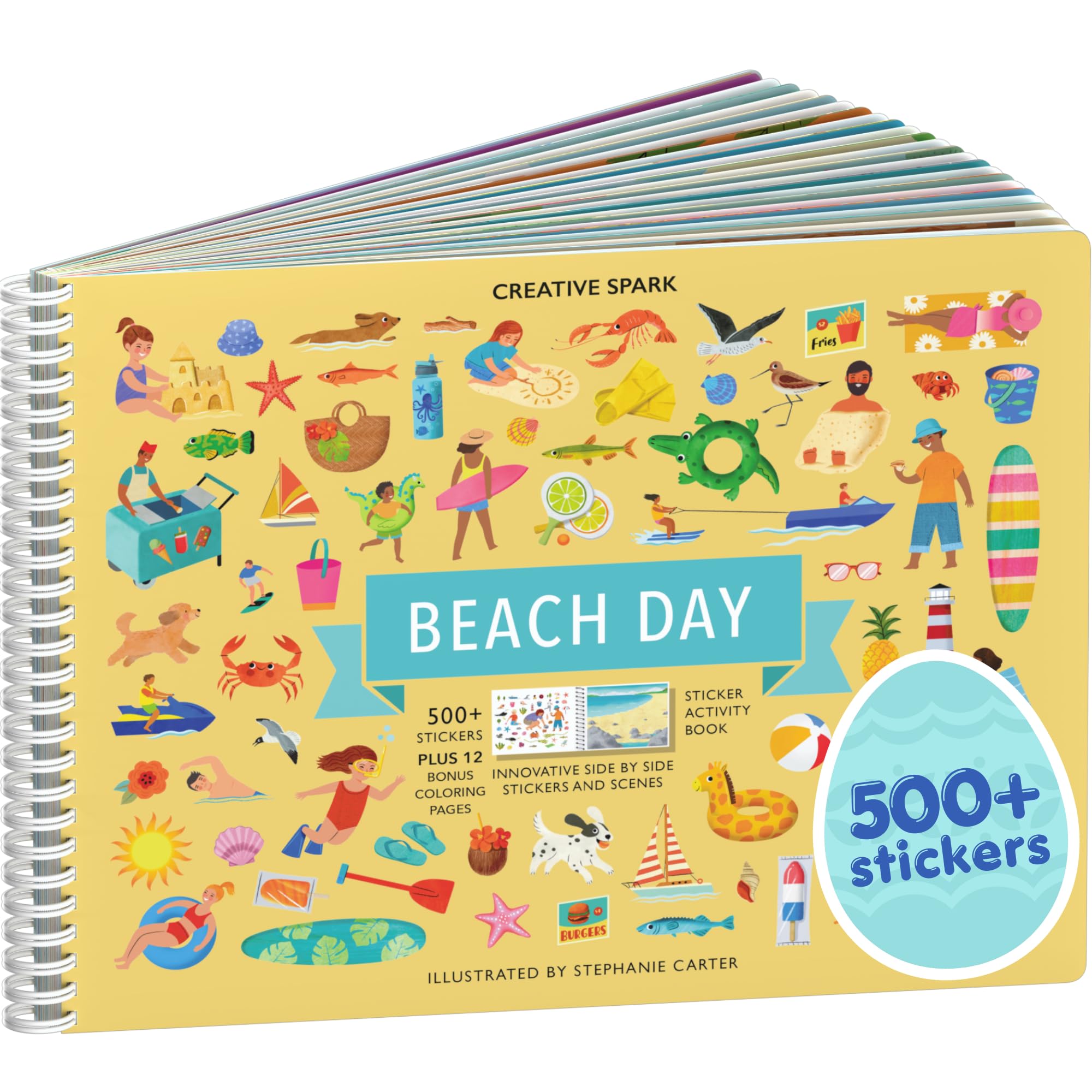 Cupkin Beach Day sticker book front cover – inviting travel activity for kids ages 2-8