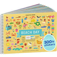 Cupkin Beach Day sticker book front cover – inviting travel activity for kids ages 2-8