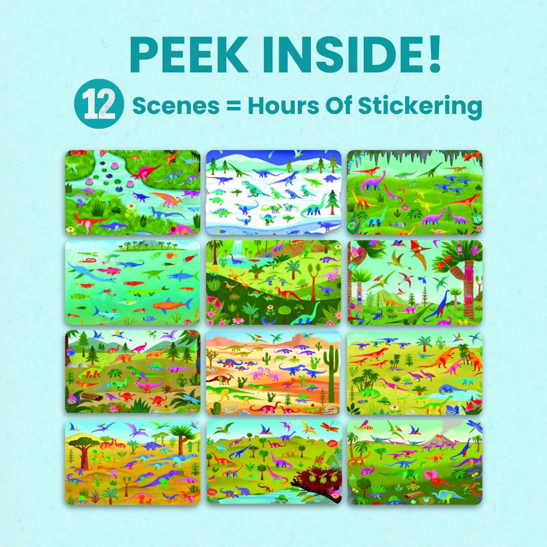 Cupkin Dinosaur Sticker Book spiral-binding enables easy flipping and extended play.