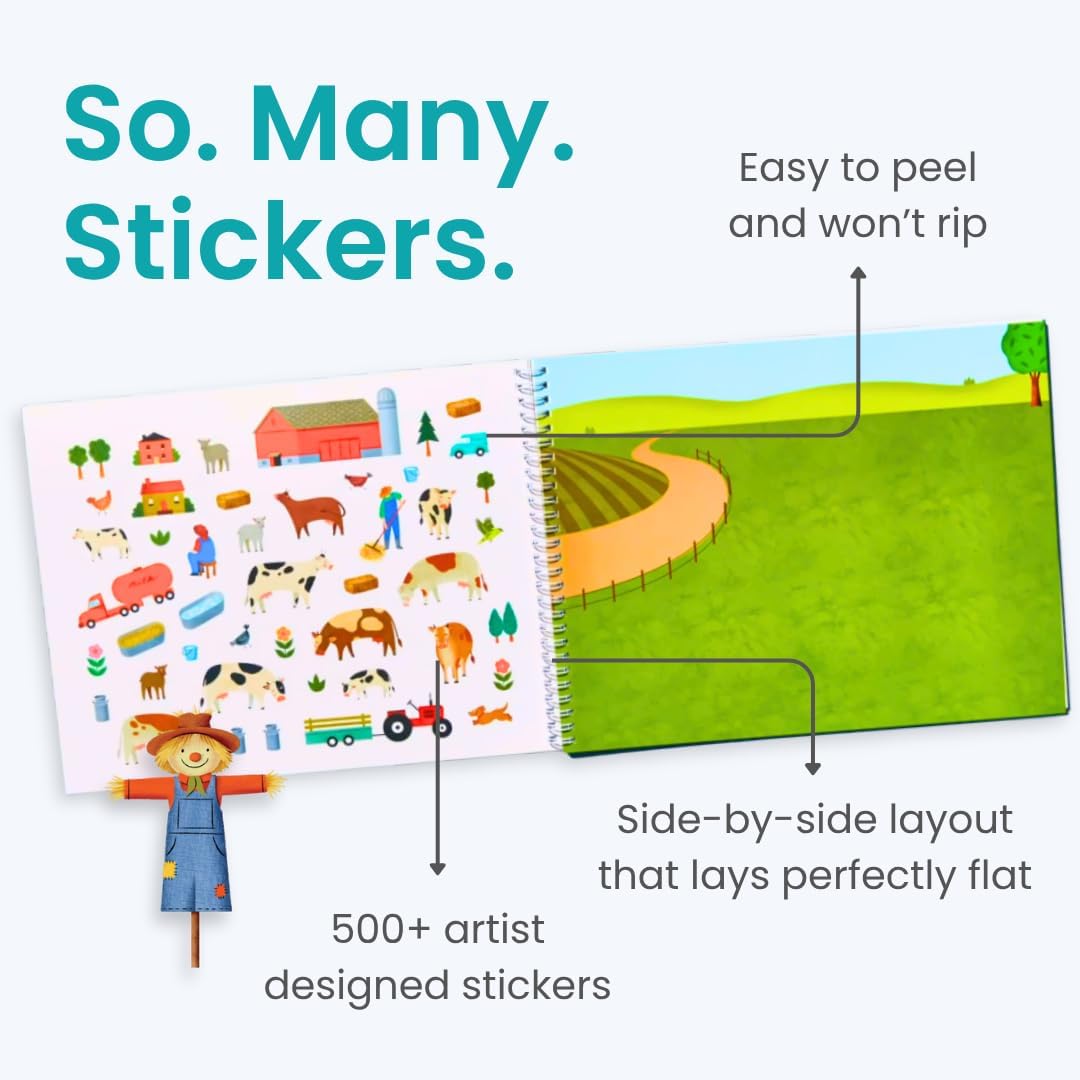 Cupkin Farm Animals stickers featuring horses in lively farm scenes