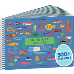 Cupkin Ocean 500+ sticker book cover with vibrant ocean scenes for toddlers.