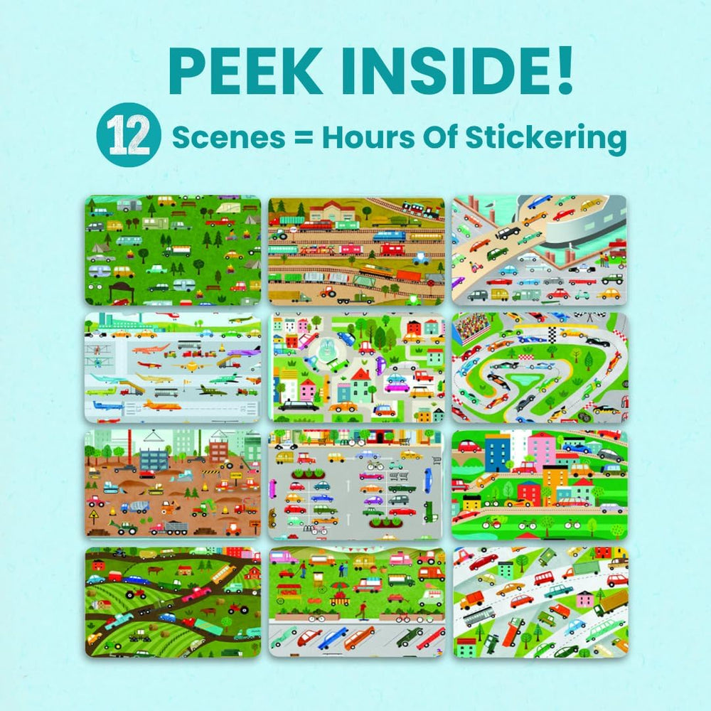 Cupkin coloring page with cars and trucks to boost focus and dexterity.