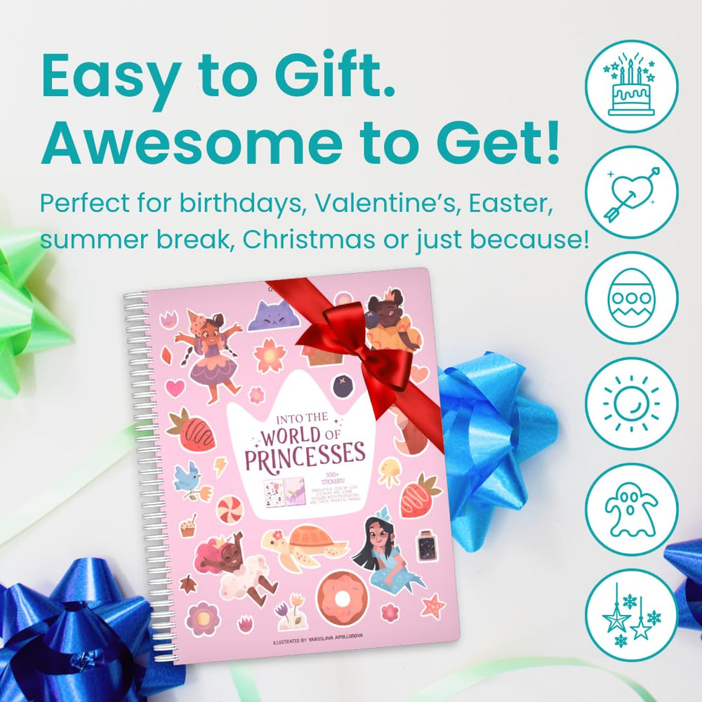 Cupkin World of Princesses gift-ready sticker book for birthdays or holidays