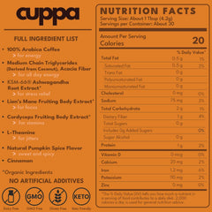 Cuppa Healthy Coffee Lion's Mane mushroom powder close-up highlighting potential focus