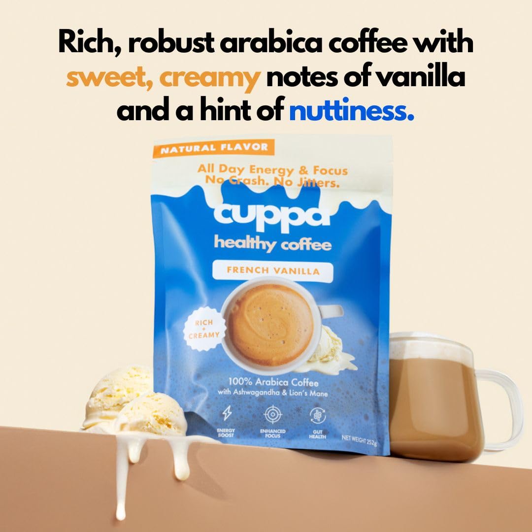 Cuppa Healthy Coffee with MCT and L-Theanine for steady focus.
