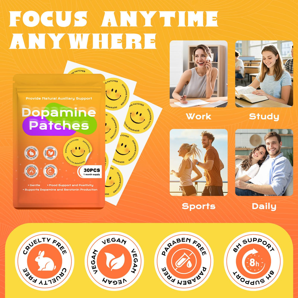 CuqCuzzy dopamine patches with colorful designs to lift mood.