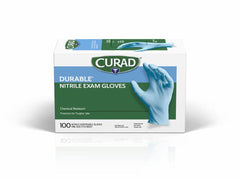 Curad nitrile gloves, box of 100, reliable protection for cleaning and chores.