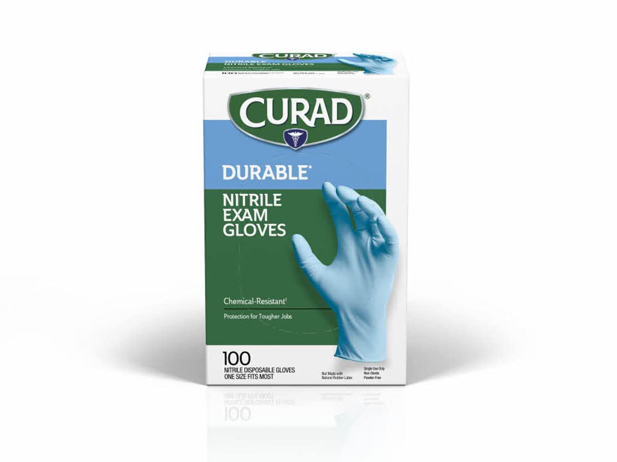 Curad nitrile exam gloves provide durable, powder-free protection for medical and daily tasks.