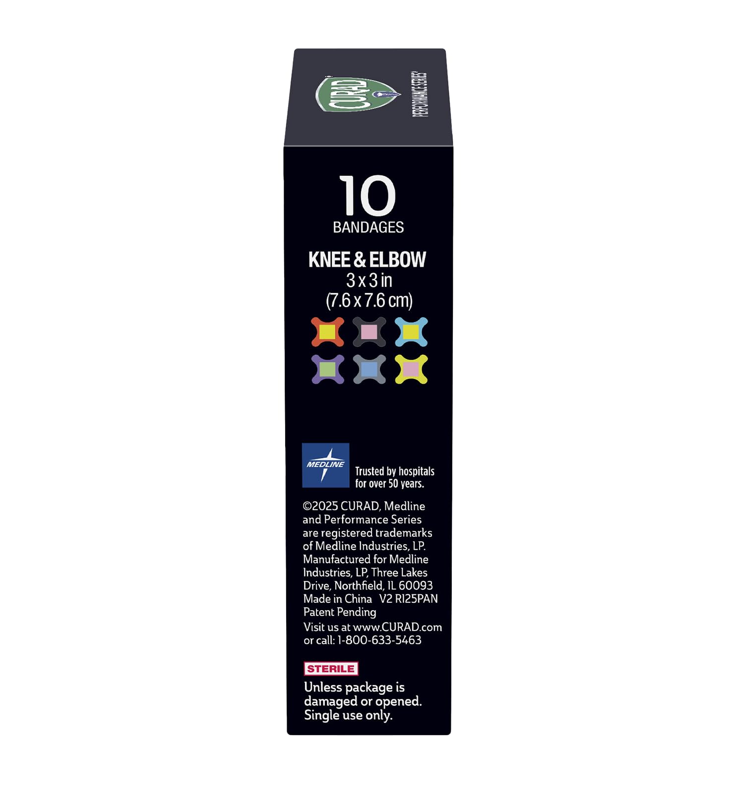 CURAD rugged fabric bandage flexing with body motion for comfort