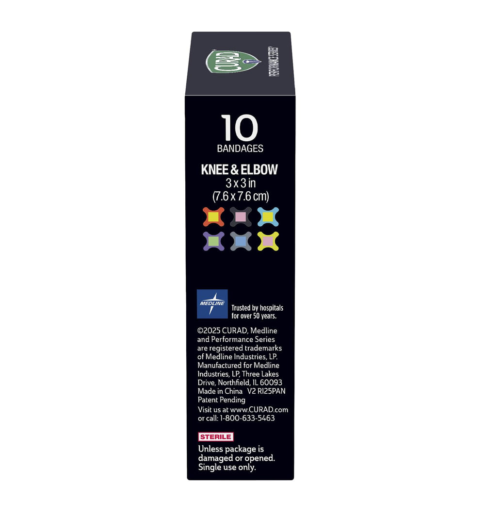 CURAD rugged fabric bandage flexing with body motion for comfort