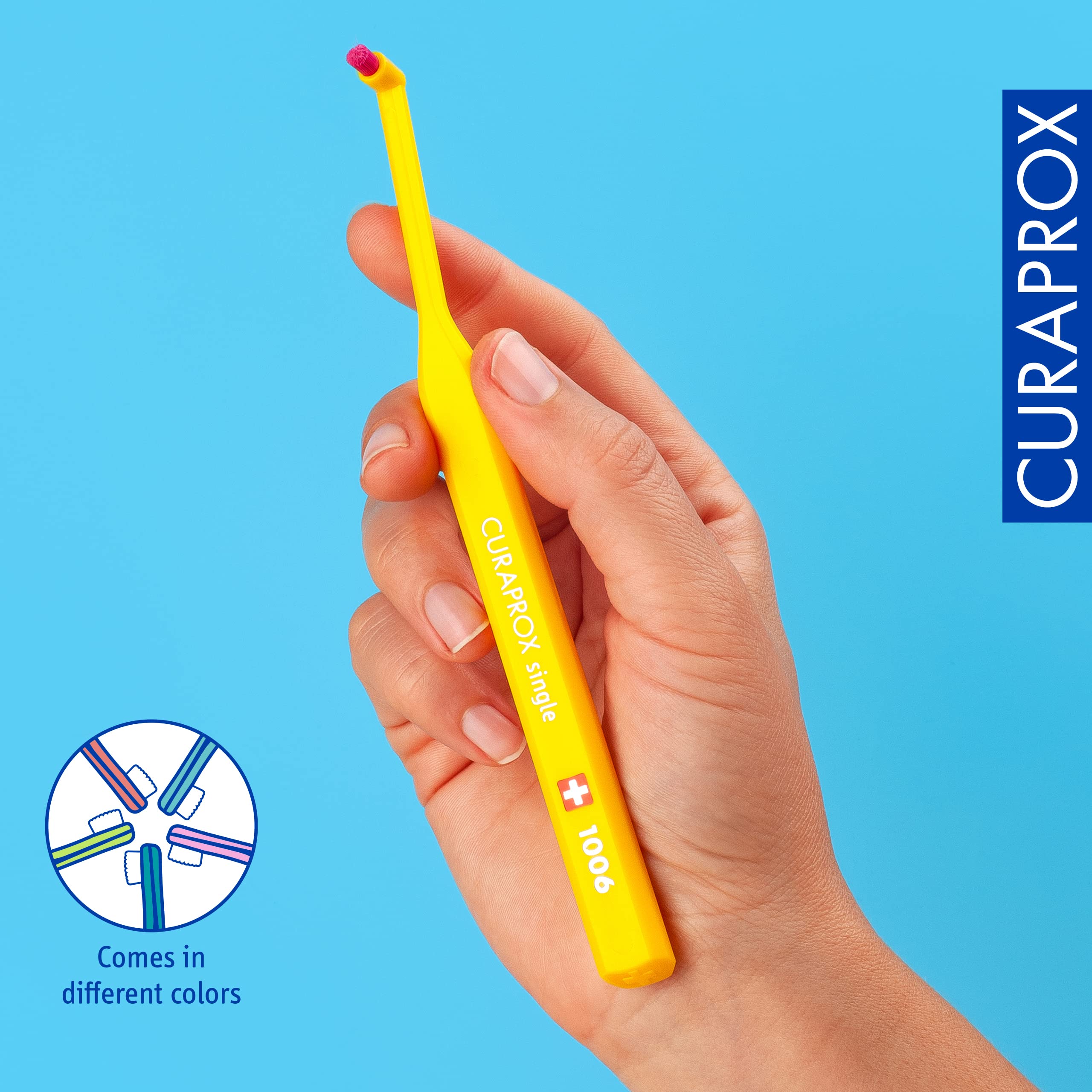 Curaprox CS 1006 gum-line care angle demonstrates gentle cleaning near gums