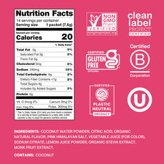 Cure Hydration coconut-water-base packet highlighting natural electrolytes for fast rehydration.
