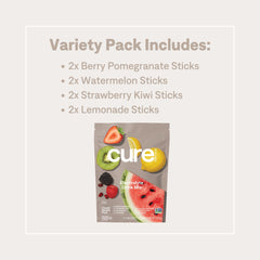 Cure Hydration coconut water base highlights natural hydration from plants