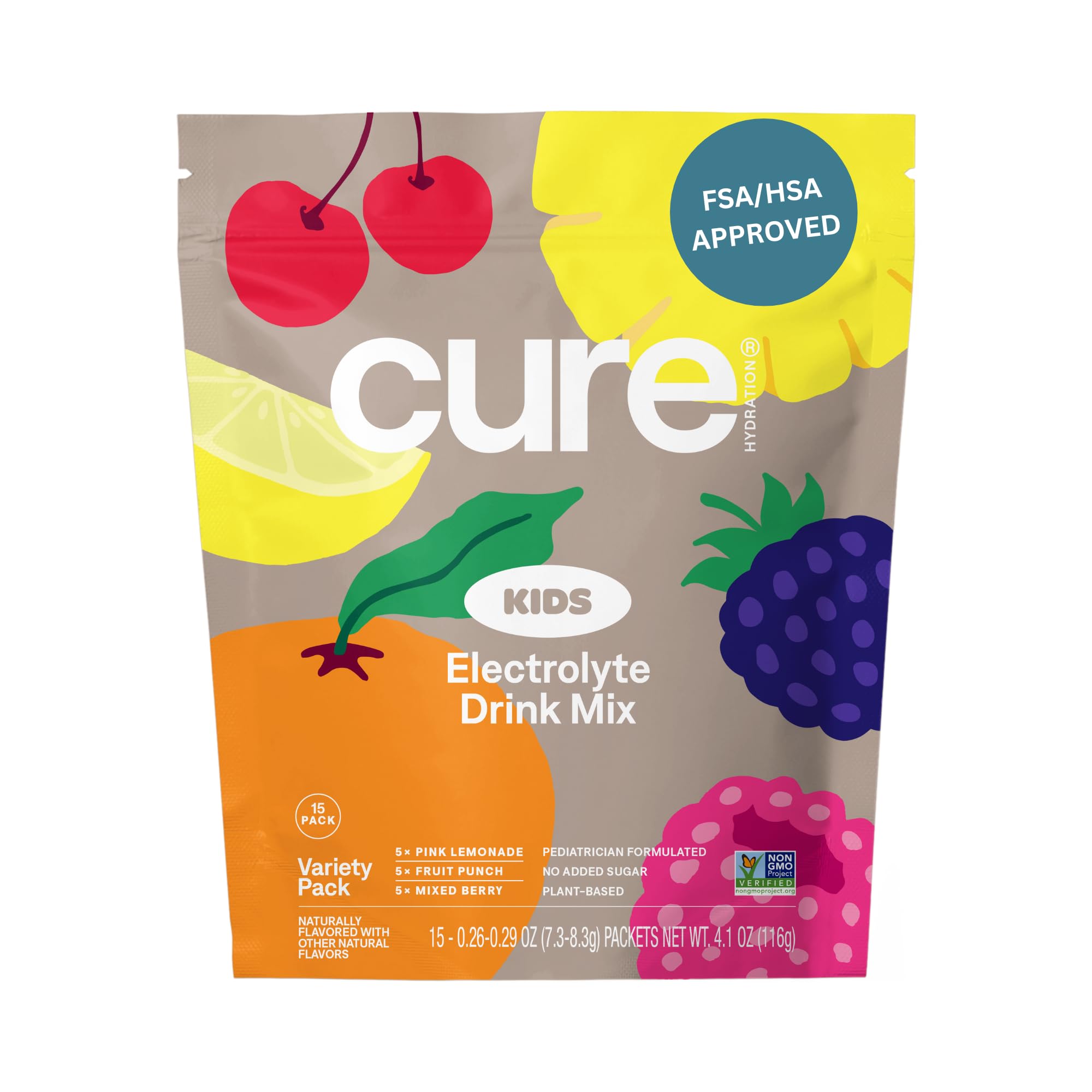 Cure Hydration Kids Electrolyte Drink Mix packets ready for on-the-go hydration