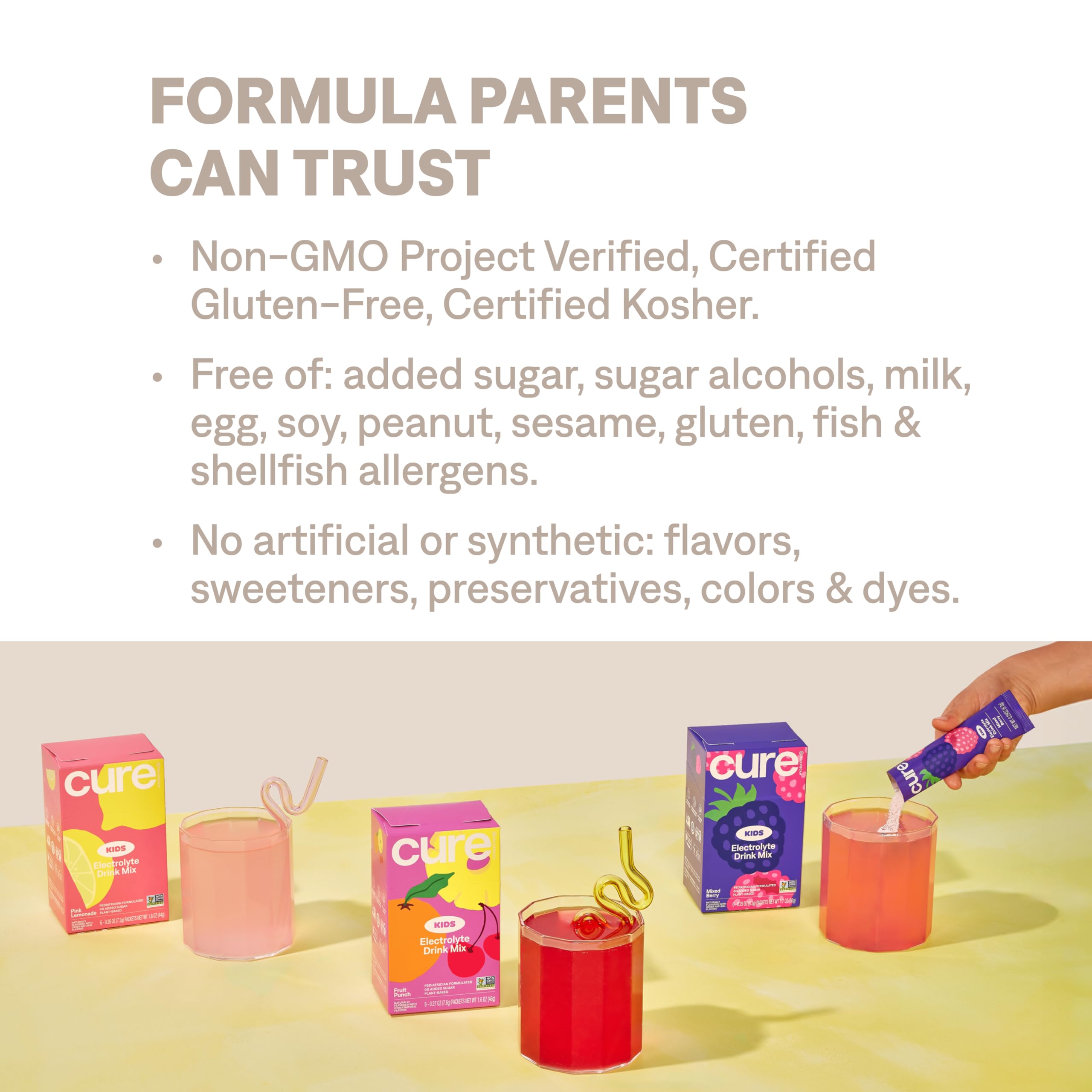 Cure Hydration drink ready after play or school activities.