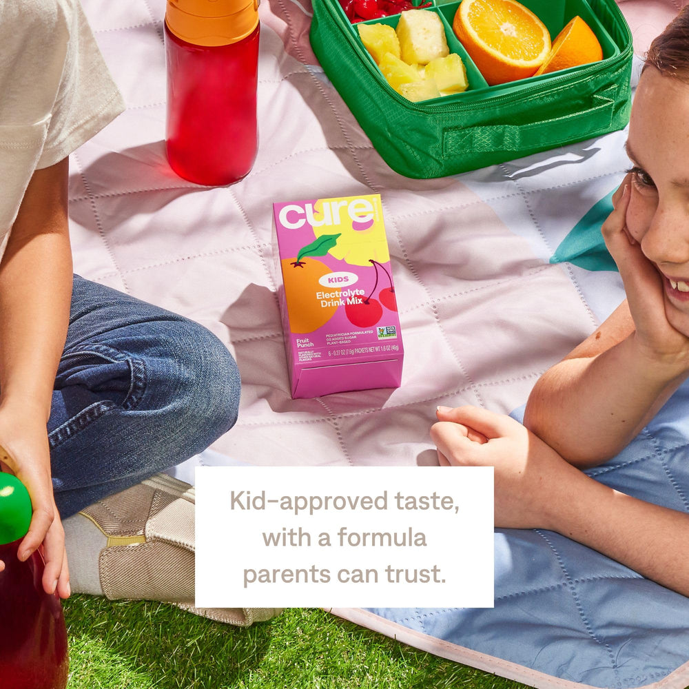 Cure Hydration supports kids during sports and travel.