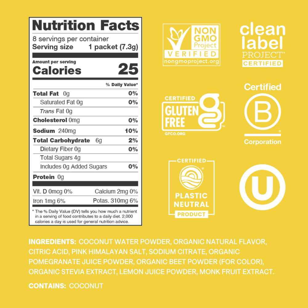Cure Hydration Lemonade packet dissolving in water for rapid hydration.