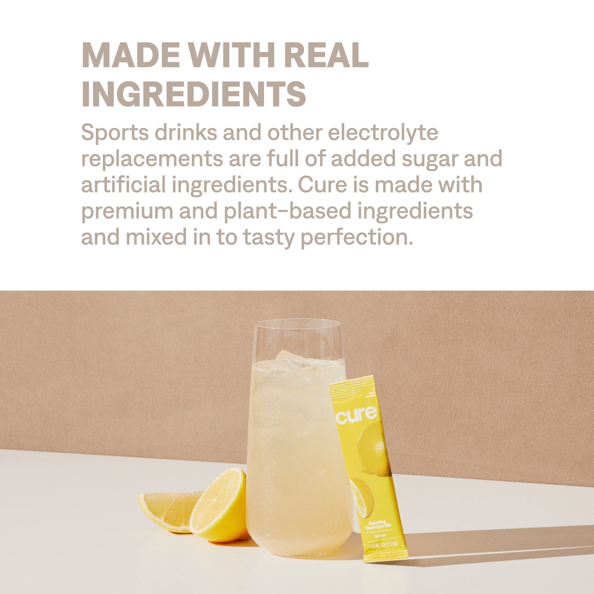 Cure Hydration Lemonade on-the-go usage with a bottle for travel days