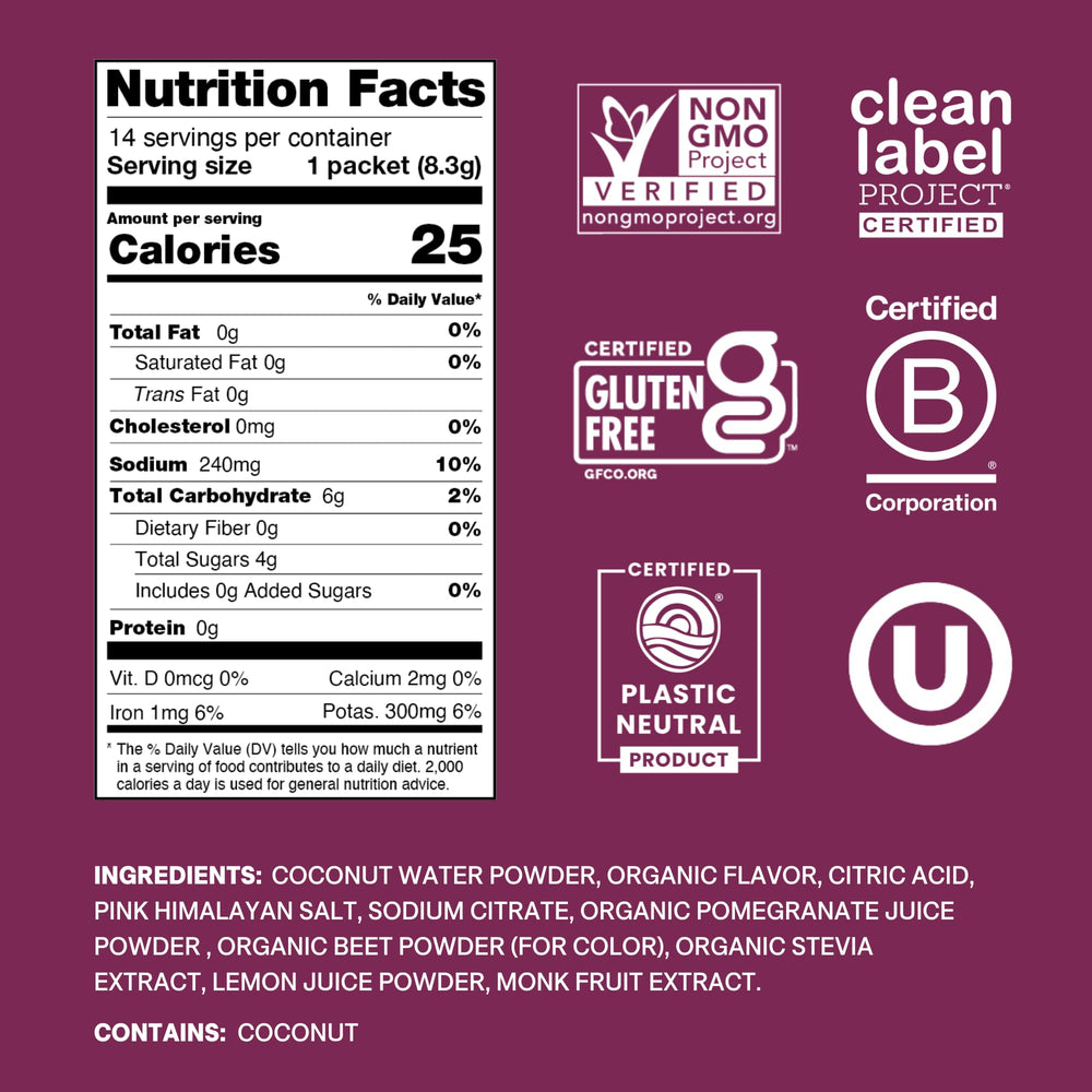 Cure Hydration plant-based ingredients with coconut water for natural electrolyte balance