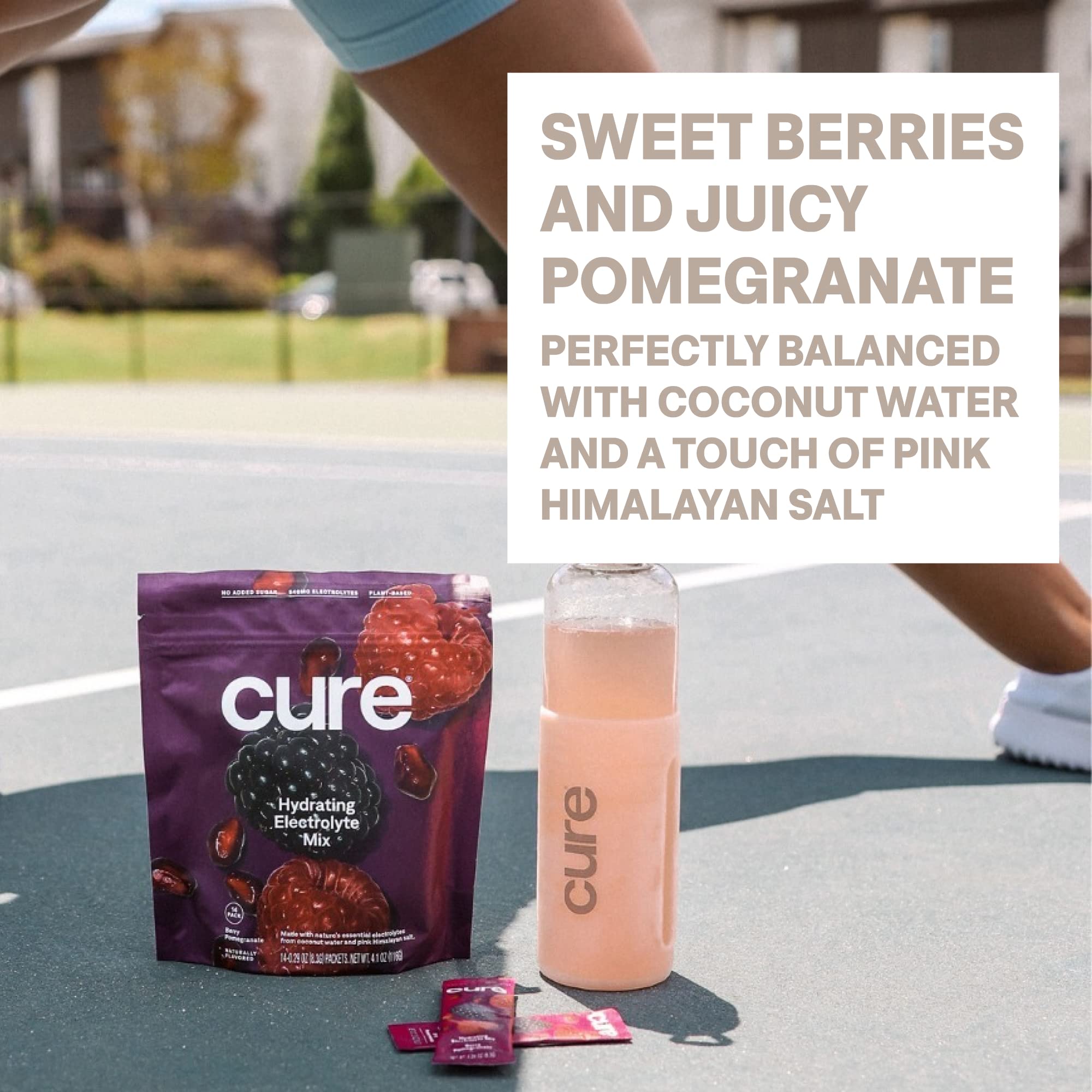 Cure Hydration solution in glass demonstrates rapid electrolyte restoration