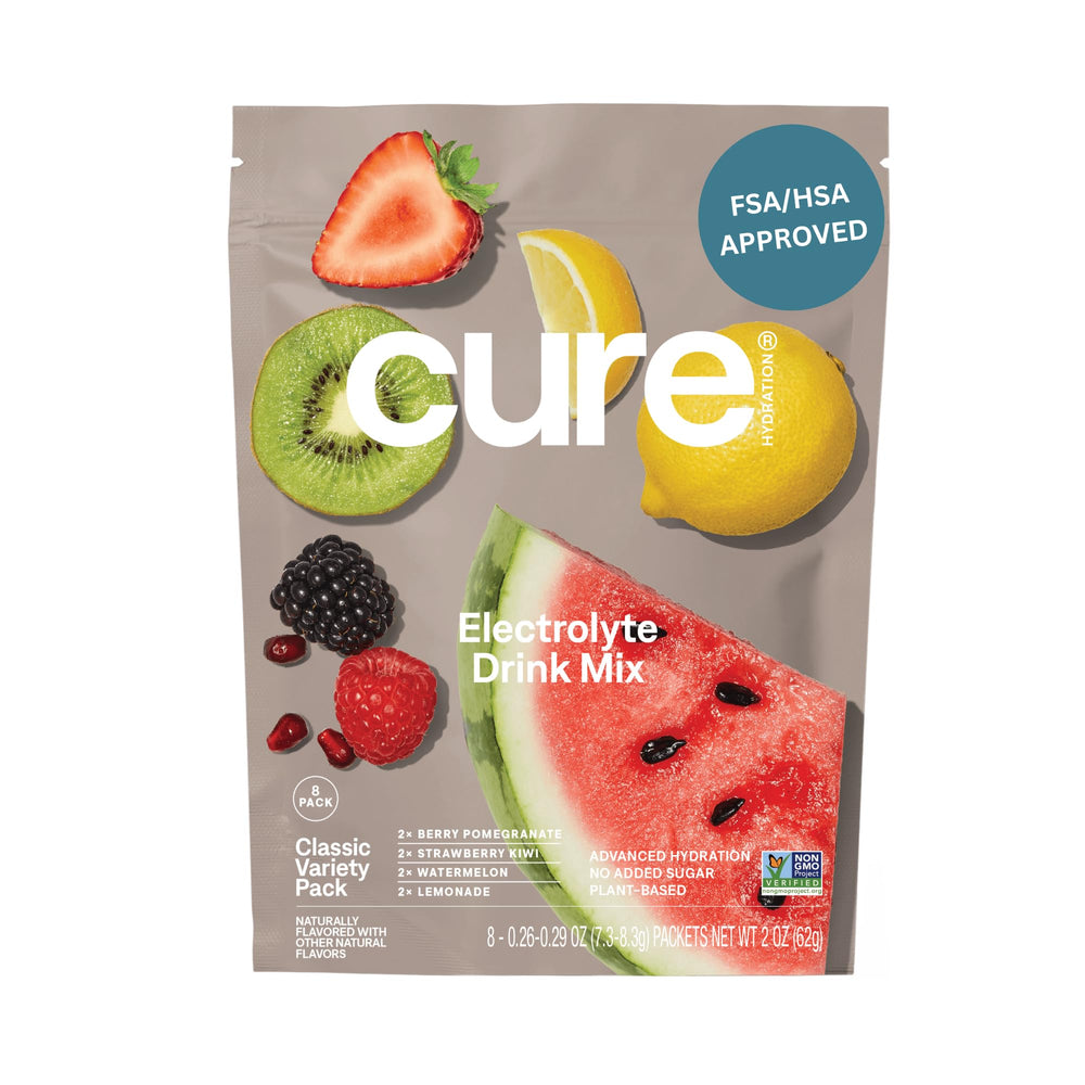 Cure Hydration variety pack eight packets for convenient daily hydration