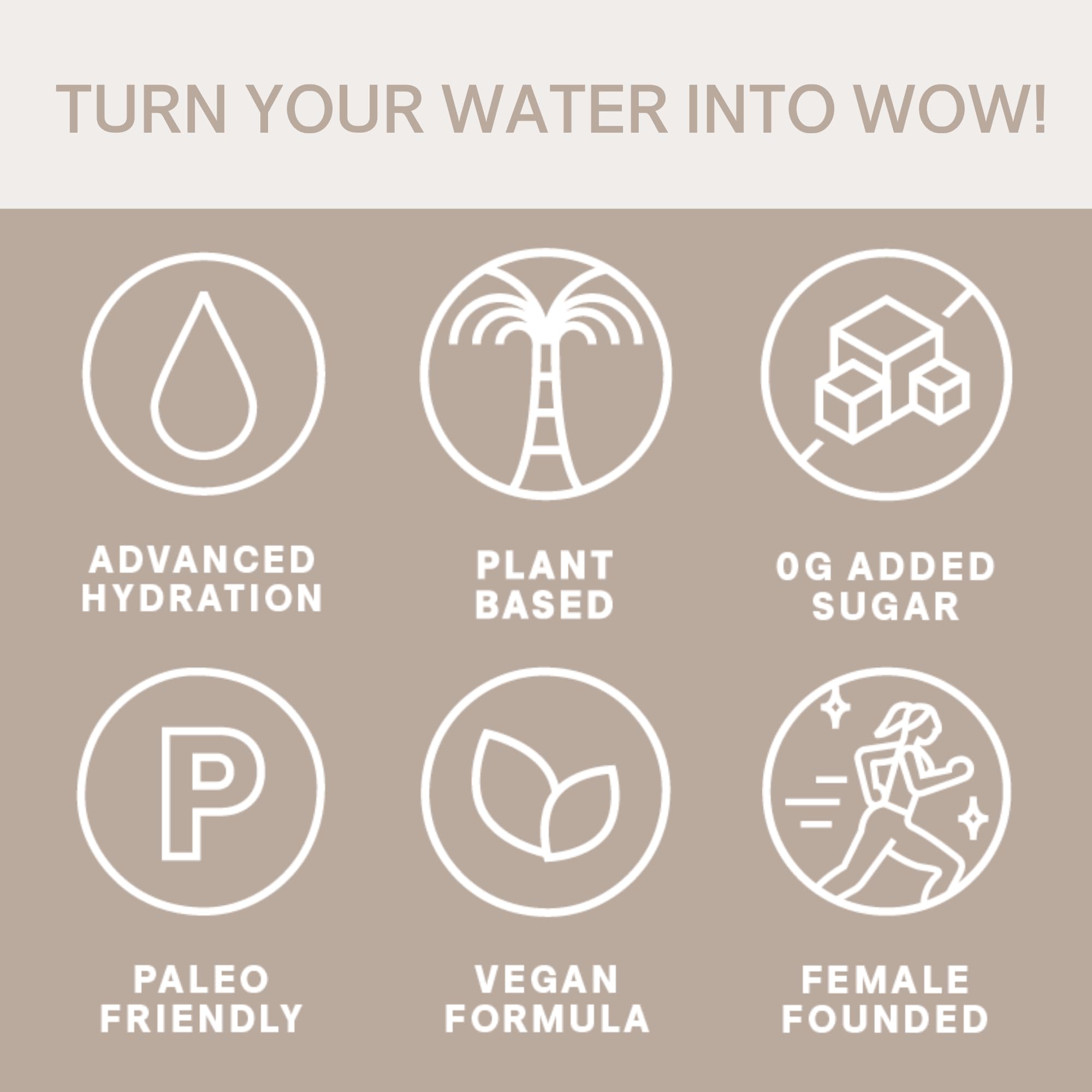 Cure Hydration vegan-friendly packaging indicates no added sugar.