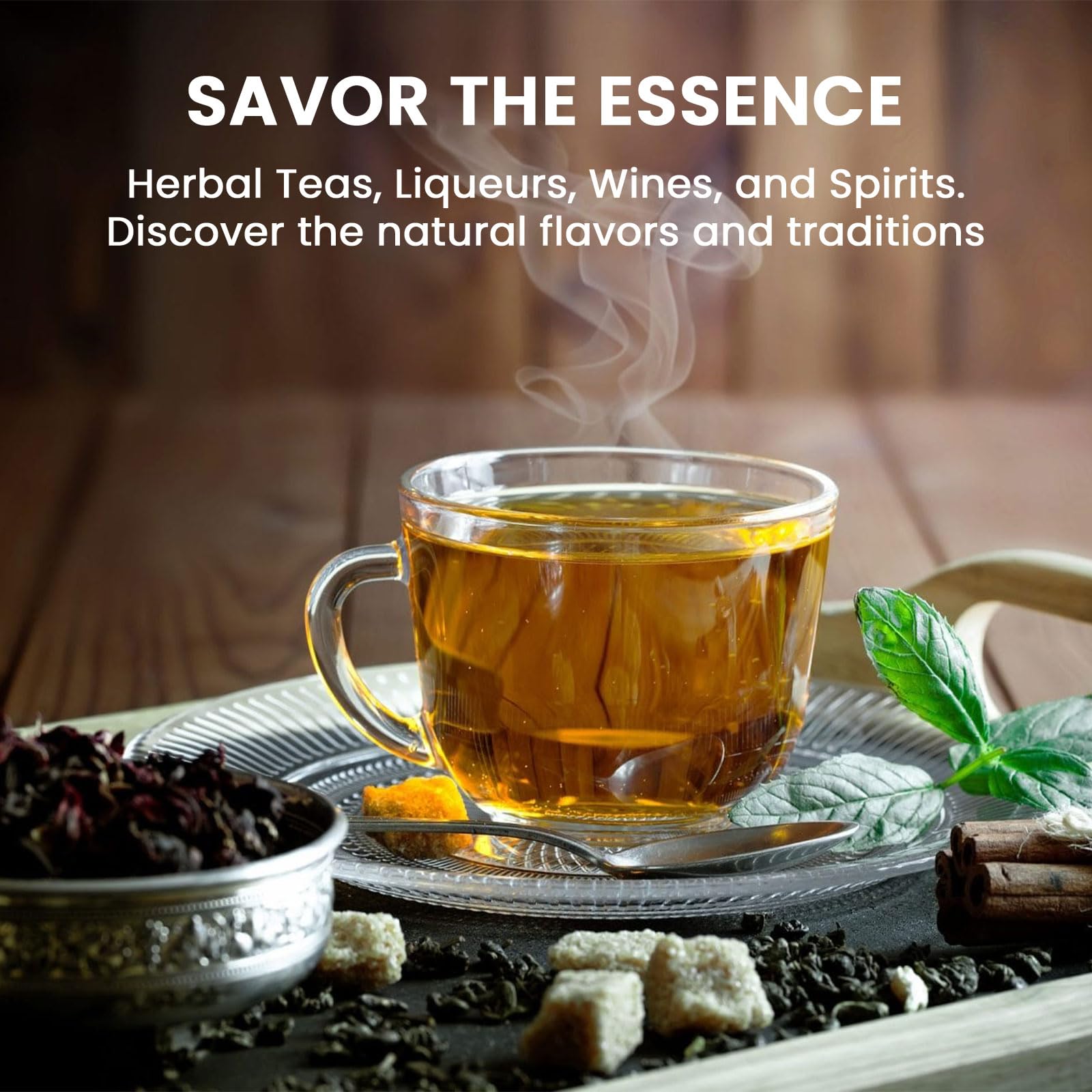 Cure wid Pure brewed wormwood tea in cup with lemon or honey for flavor.