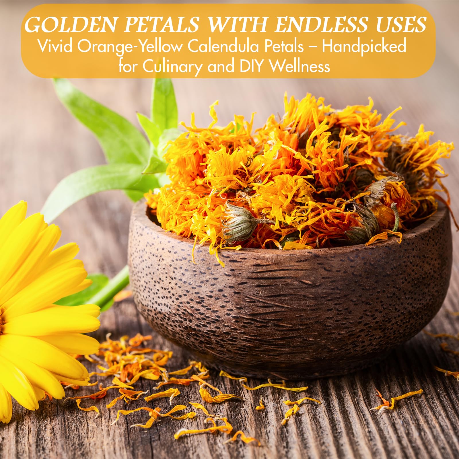 Cure Wid Pure calendula tea infusion, gentle aroma and color.