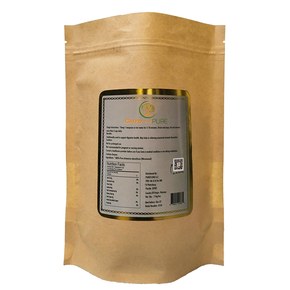 Cure wid Pure eco-friendly resealable pouch highlights organic wormwood packaging.
