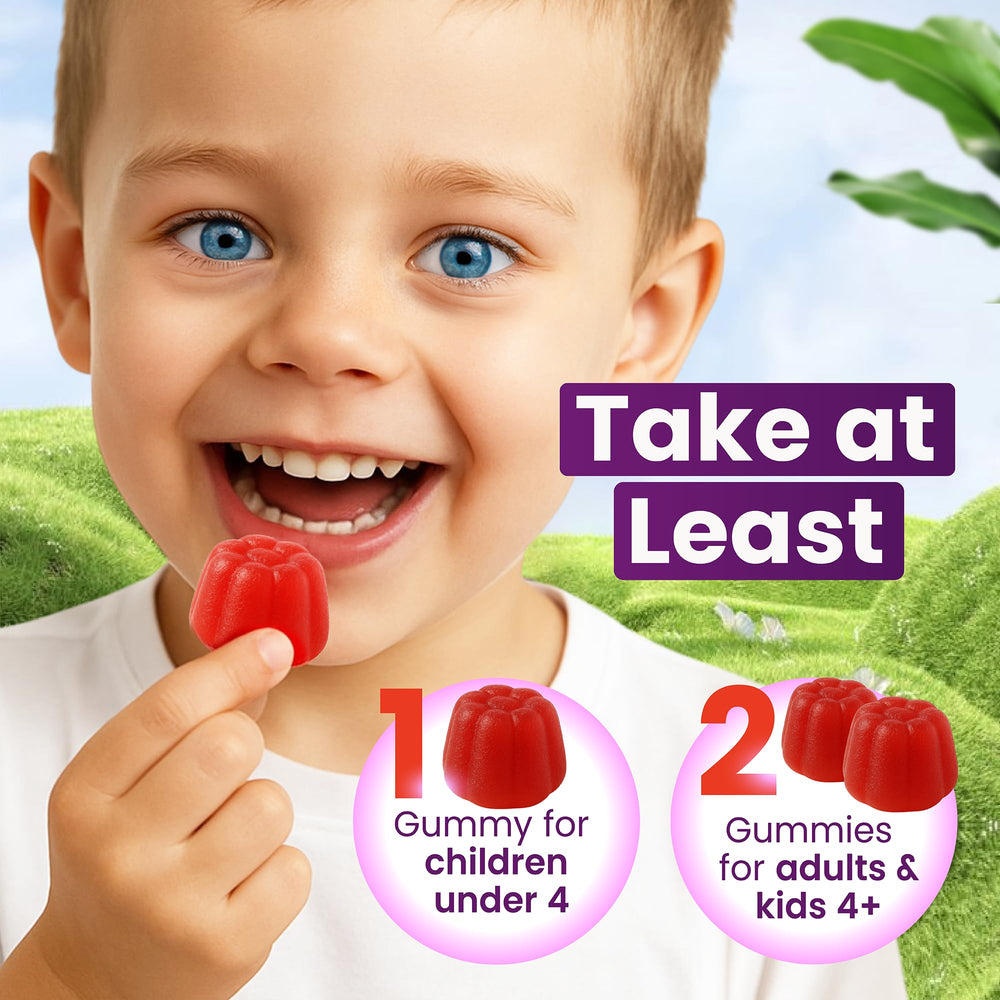Cure24 Sambucus Gummies close-up emphasizes natural flavor and chewy texture.