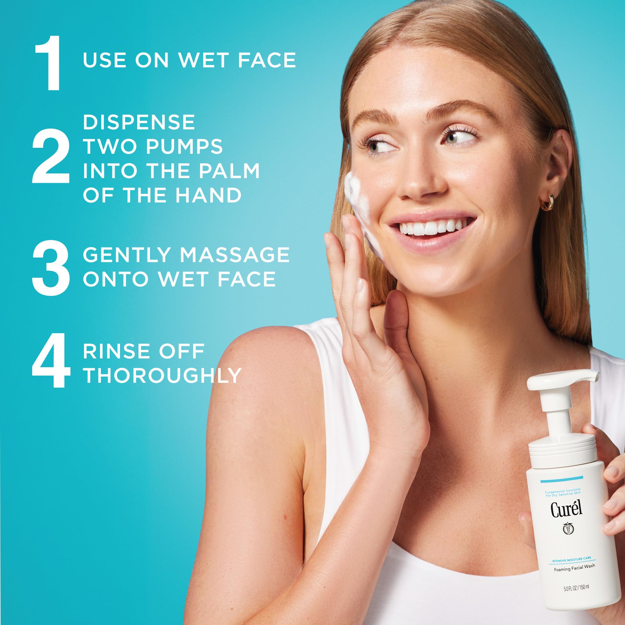Daily use of Curel foaming face wash for clean skin
