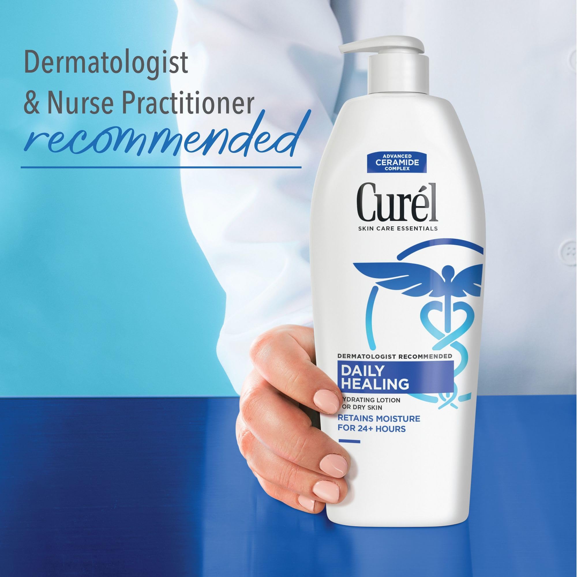 Curel Daily Healing Body Lotion ceramide-complex close-up highlights barrier-supporting formula.