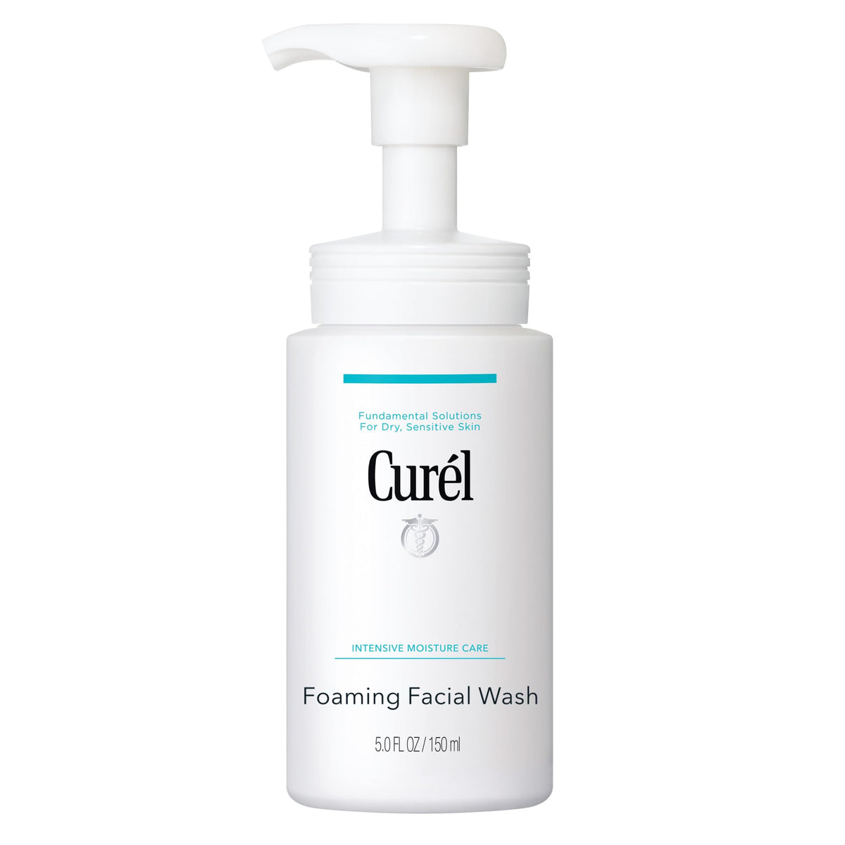 Curel foaming face wash bottle showing gentle cleanse for dry sensitive skin